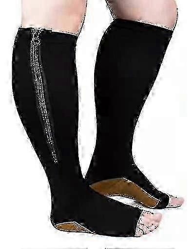 1pcs Zipper Compression Socks Open Toe Compression Stocking For Men Women 2025
