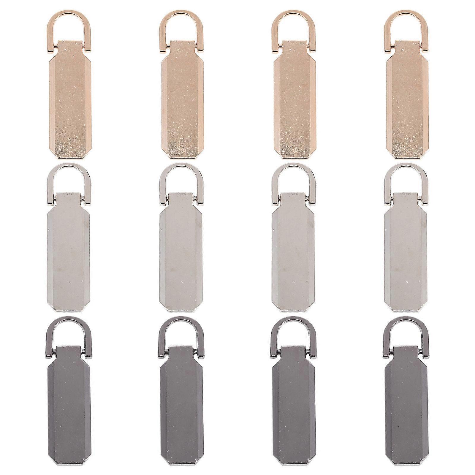Clothing Zipper Pull Tabs Golden Zipper Pull Tabs for Decoration Use 24Pcs