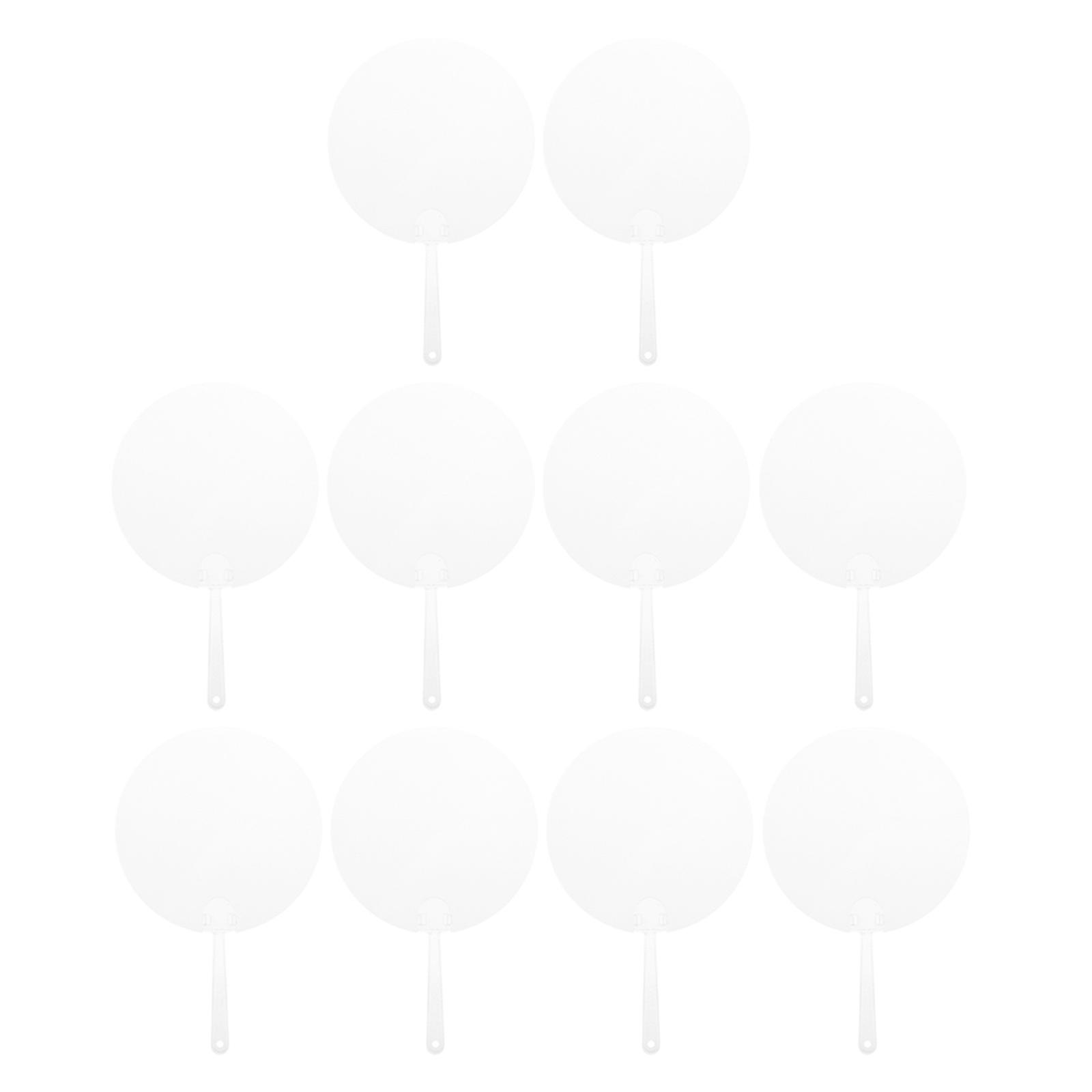 Round Hand Fan Transparent Blank for DIY Crafts 40Pcs Multi-Purpose
