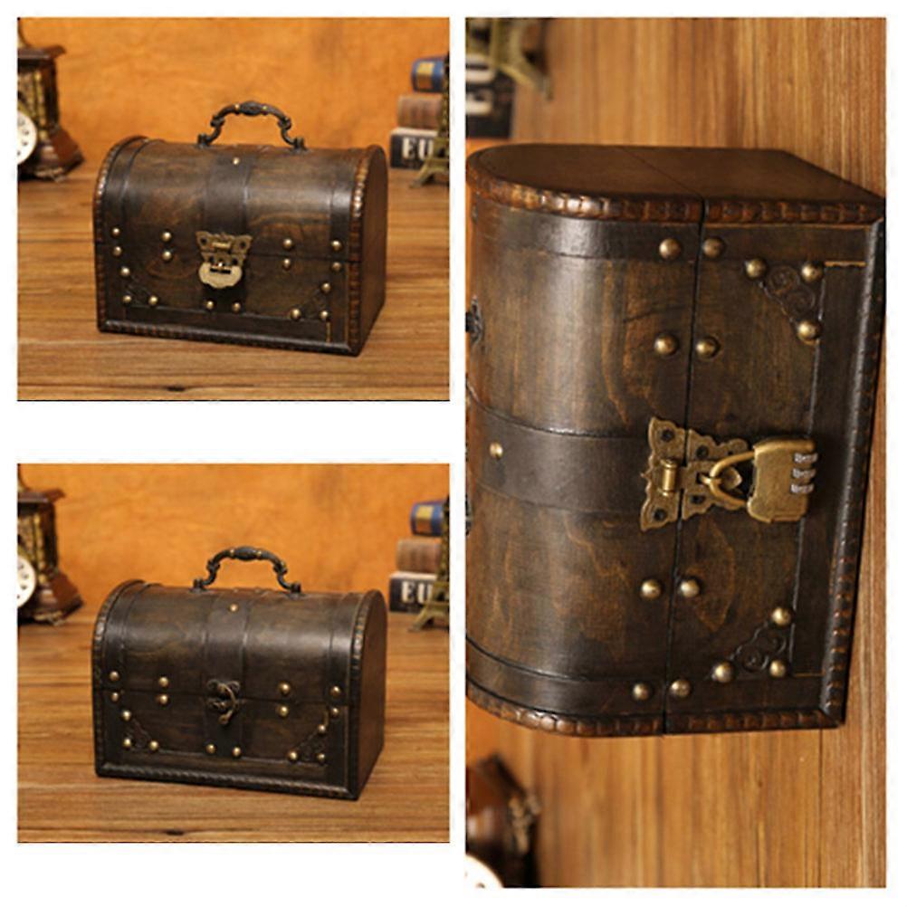 Rectangular Retro Storage Box Set Ideal For Office Use Light Brown Wooden Decorative Craft 3Pcs