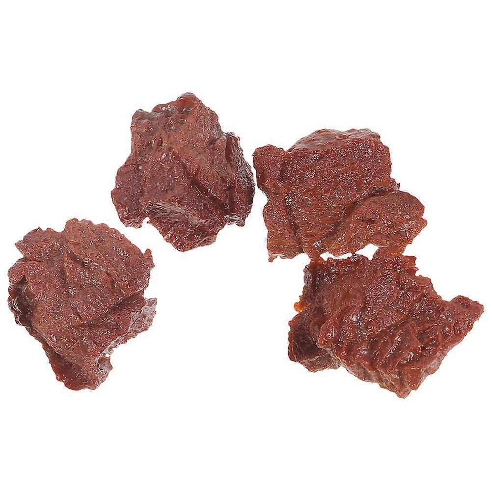 Artificial Steak Model Simulation Meat for Decor 4Pcs Brown PVC