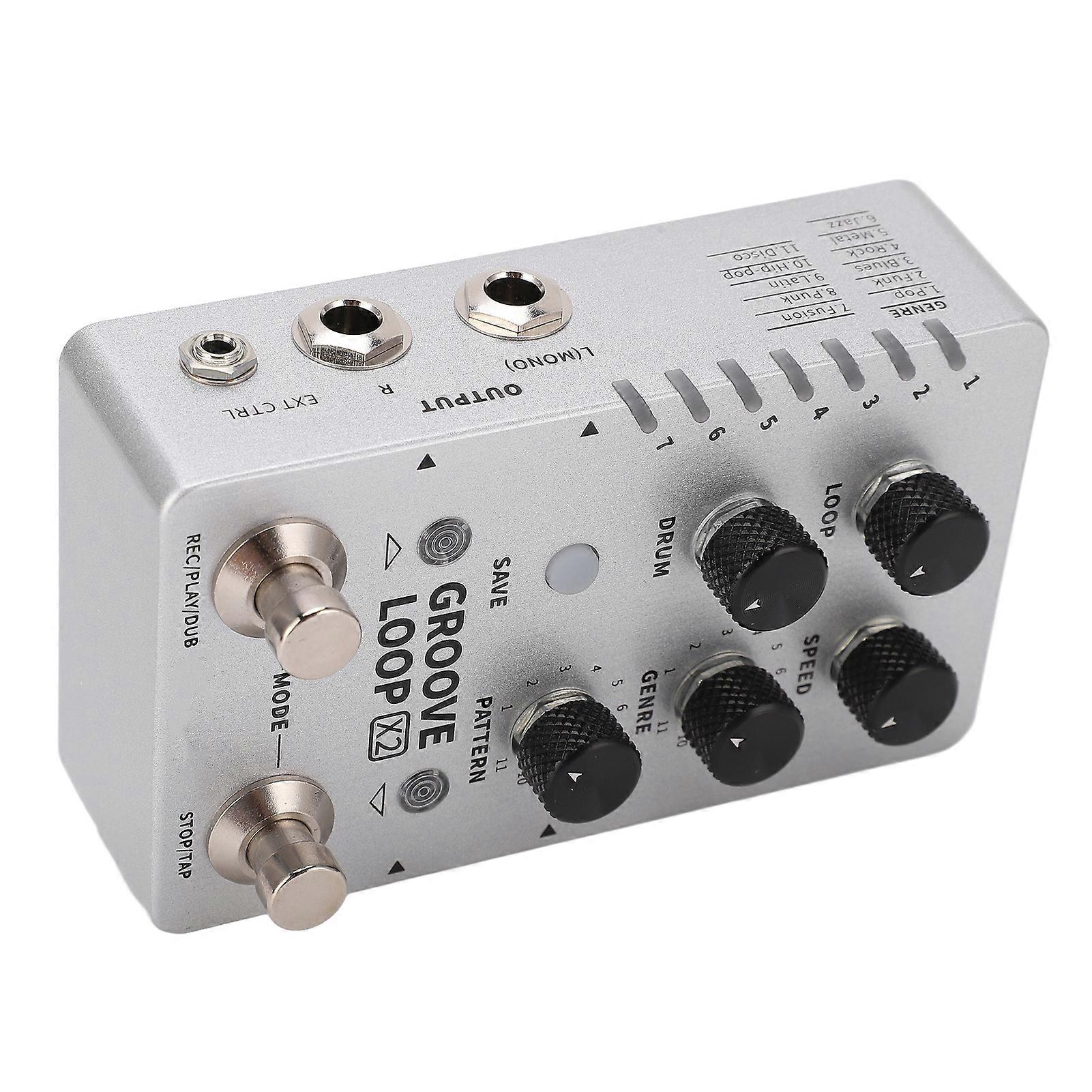 Phrase Loop Effect Stereo Drum Machine Pedal Silver 140min USB