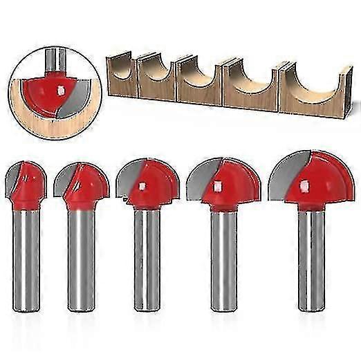 5 Pcs 8mm Wood Round Bottom Milling Cutter, Router Bit, Engraving End Mill Cutter Tool, Wood Milling Cutter Planer Woodworking Tool