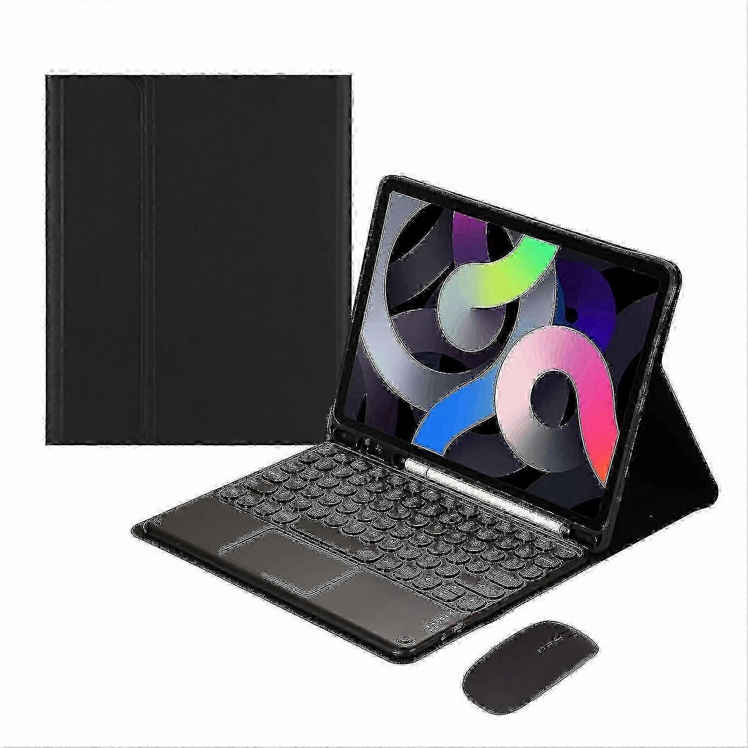10.4 Inch Tablet Touch Keyboard Case with Detachable Mouse and Round Key Design-Compatible with Multiple Models