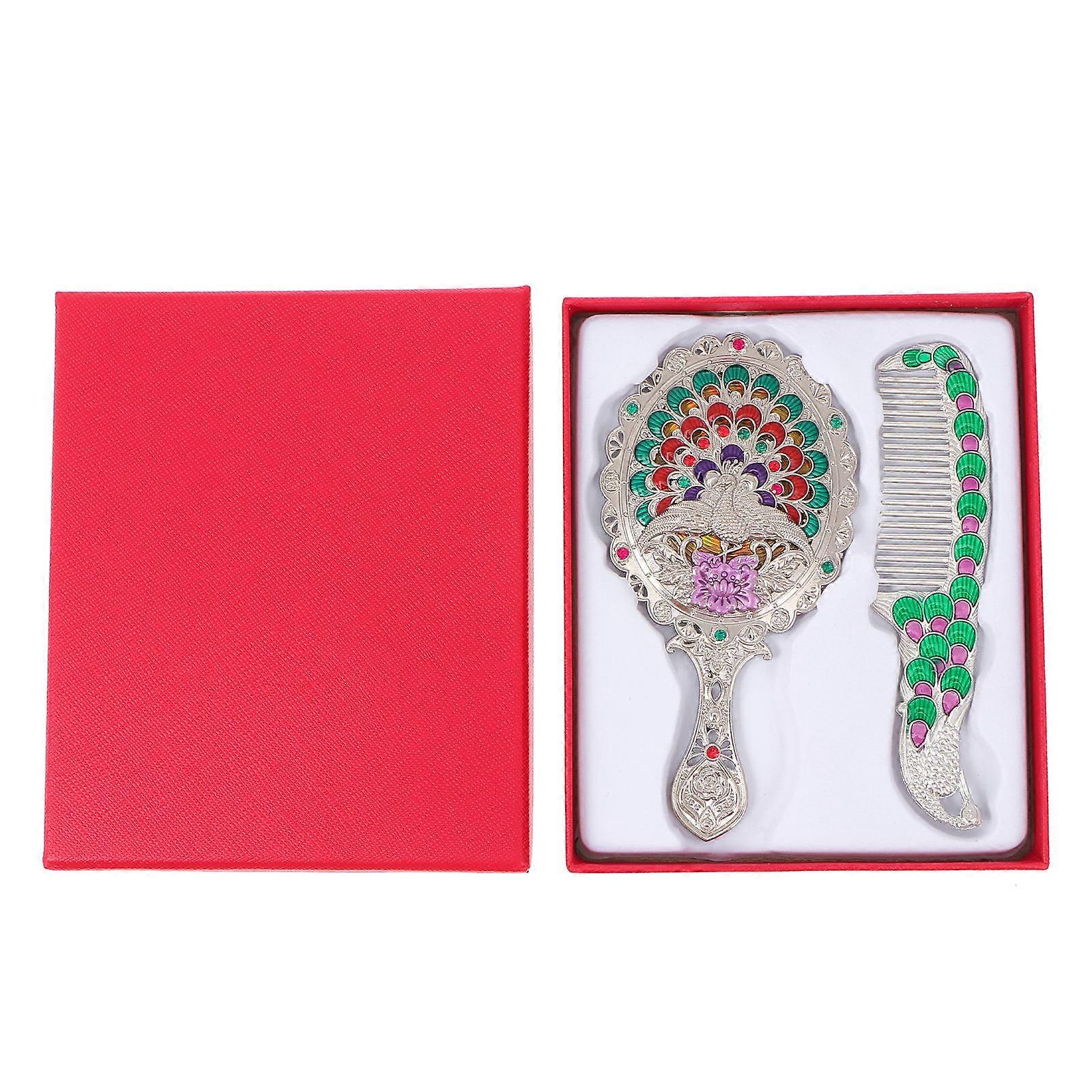 Alloy Makeup Mirror Vintage Mini Mirror for Makeup 6Sets