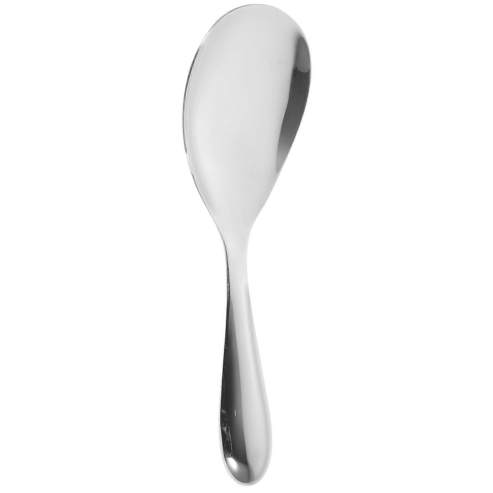 Silver Metal Rice Paddle Spoon for Kitchen Use 5Pcs Set