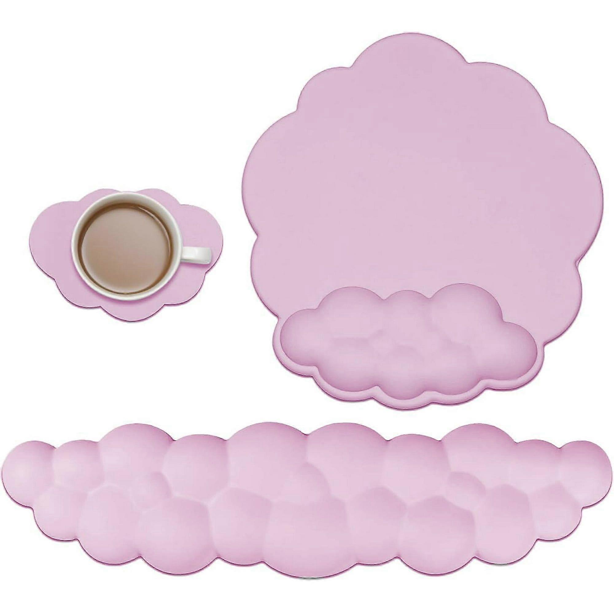 Cloud Memory Foam Mouse Pad, 3-Pack, Ergonomic Pink