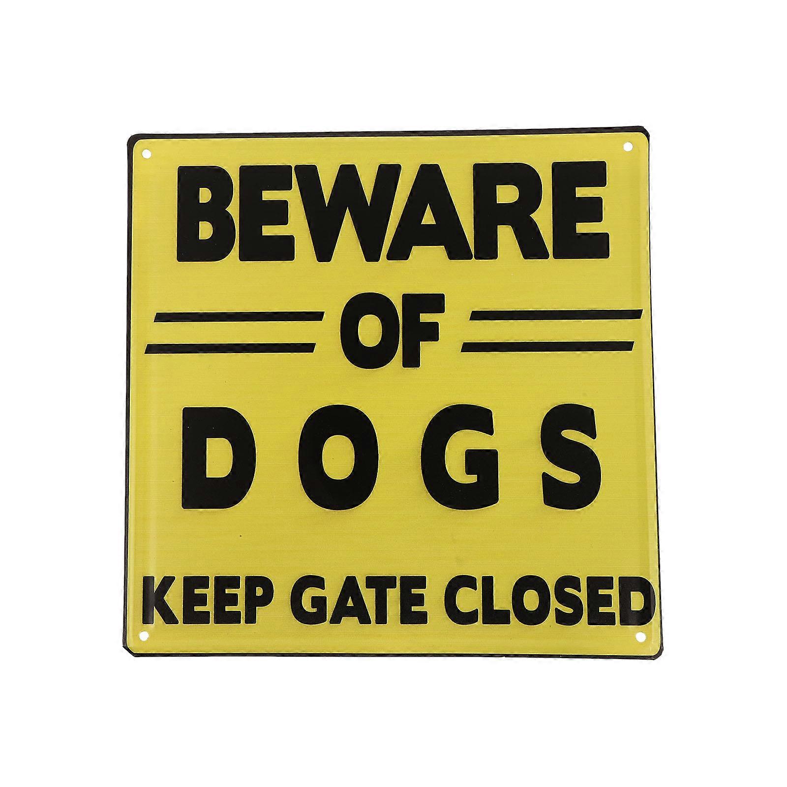 Dog Warning Sign Iron Sheet for Garden Use 3Pcs Caution Sign