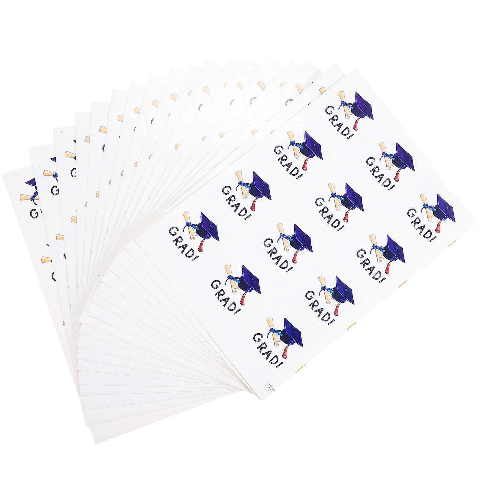 Graduation Stickers Candy Box Sealing Labels for Decor 60 Sheets Set