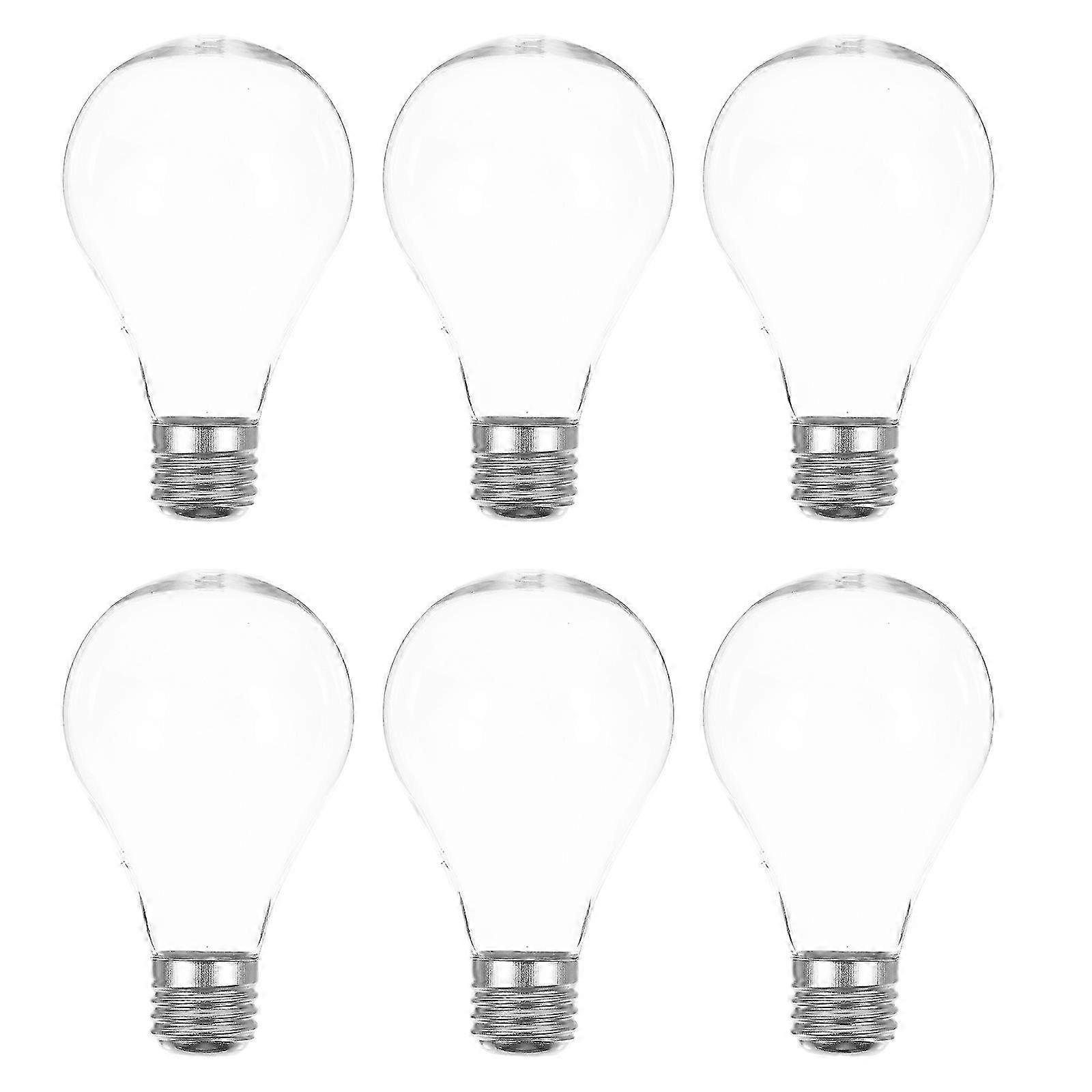 Fillable Plastic Light Bulb Scene Layout for Xmas Decoration 6Pcs