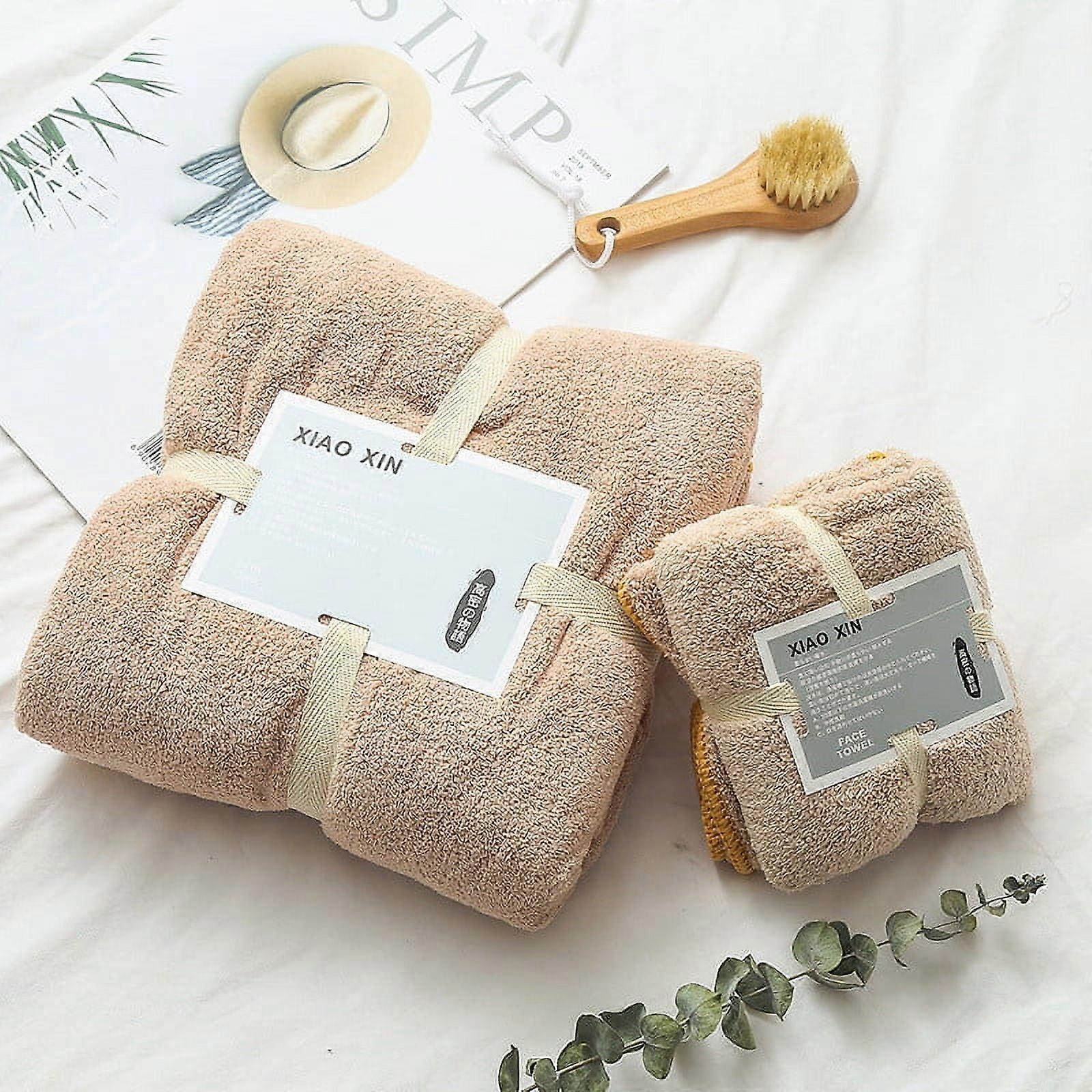 Oggfader Bathroom Towel Sets Cotton 2 In 1 Bath Towel And Face Towel Soft-Bath Towels Set OF On Clearance