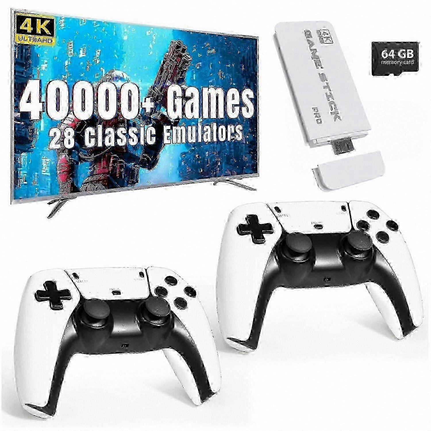 Classic Retro Gaming Console with 40,000 Games, 4K HDMI, Wireless Controller, 64GB Storage