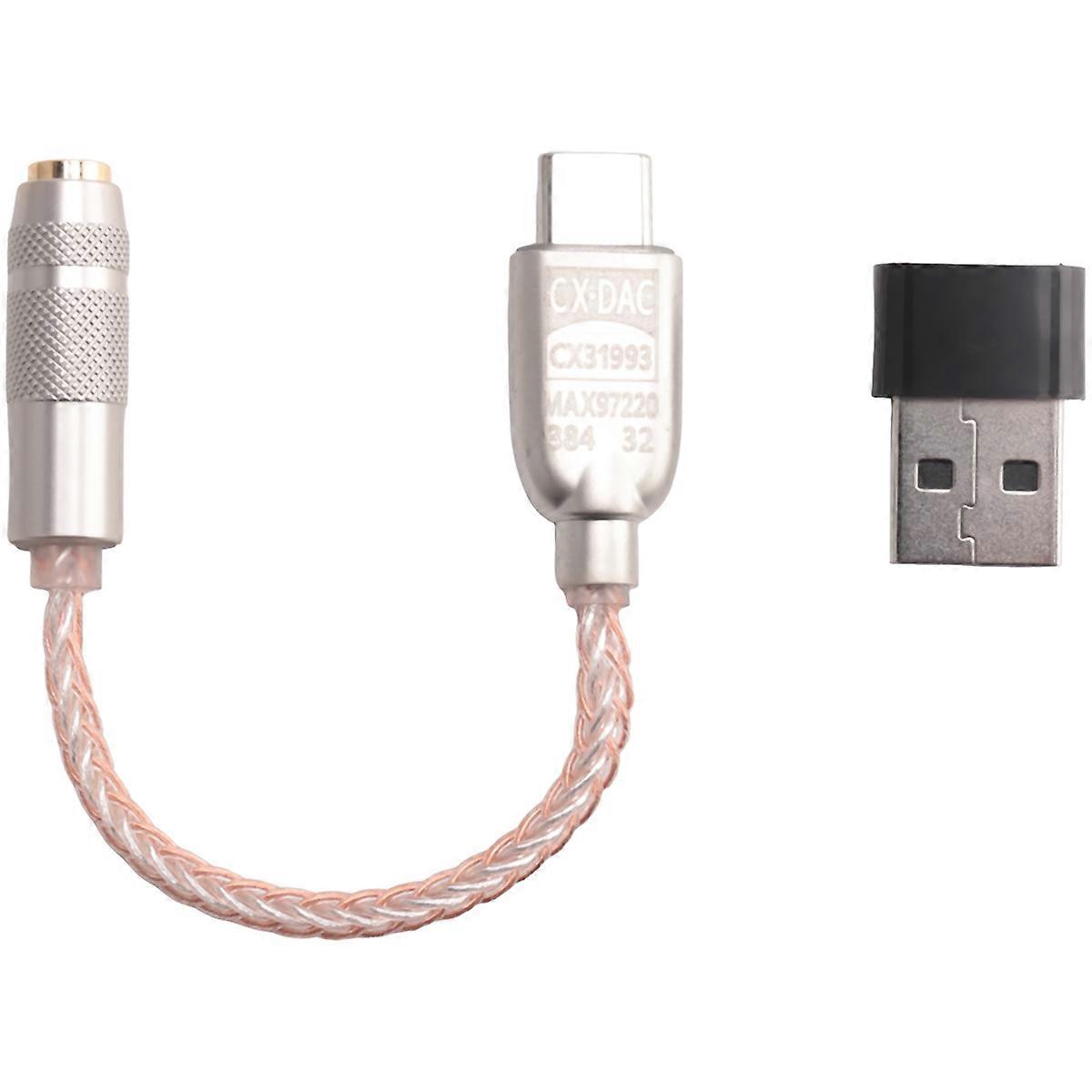 Digital Audio Amplifier CX31993 MAX97220 Dual Chip Type-C-3.5mm AMP HiFi Audio Adapter PCM 32Bit/384KHz Headphone DAC