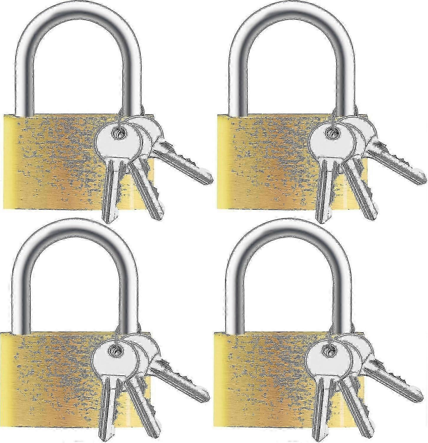 4pcs Small Solid Brass Keyed Padlocks With Same Key zy