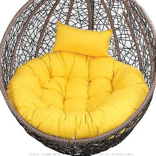 Rattan Swing Chair with Large Cushion - Comfortable Hanging Seat for Outdoor Patio, Garden, and Balcony Use