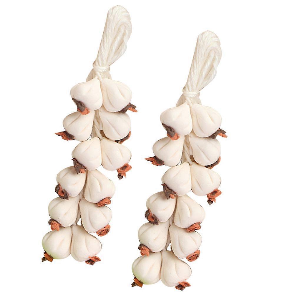 Mini Garlic Decor for Decor 2 Strings Resin Realistic Garlic Models