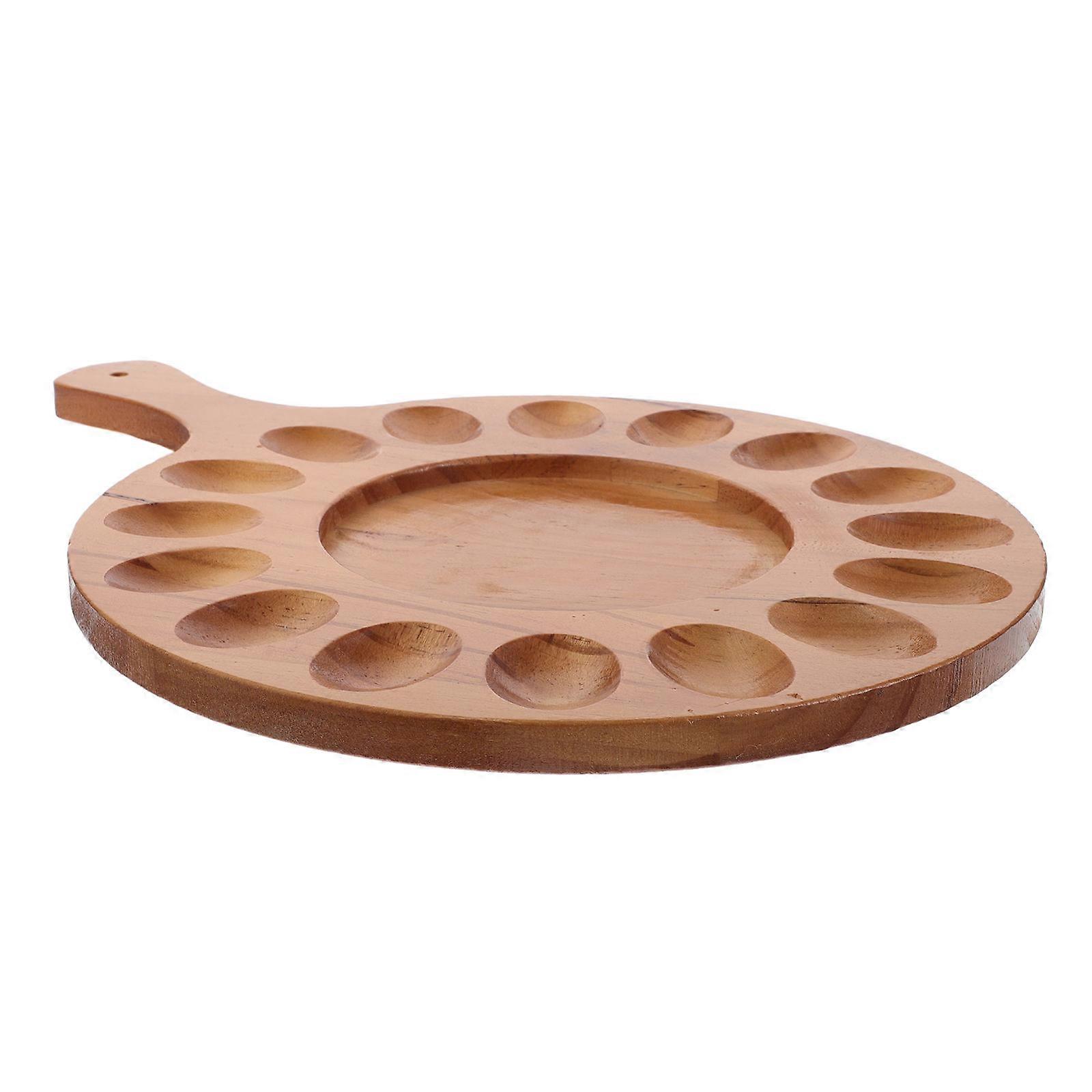 Hellbraune Eierplatte aus Holz für Eier, 2 Eierhalter