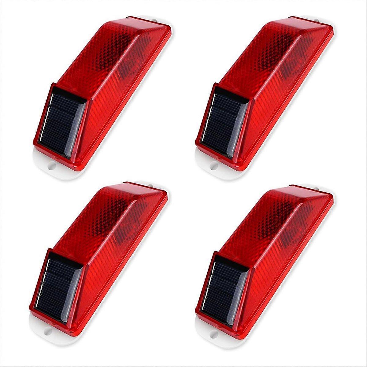 Solar Warning Lights, Bright Solar Strobe Lamp Magnetic Base,Red
