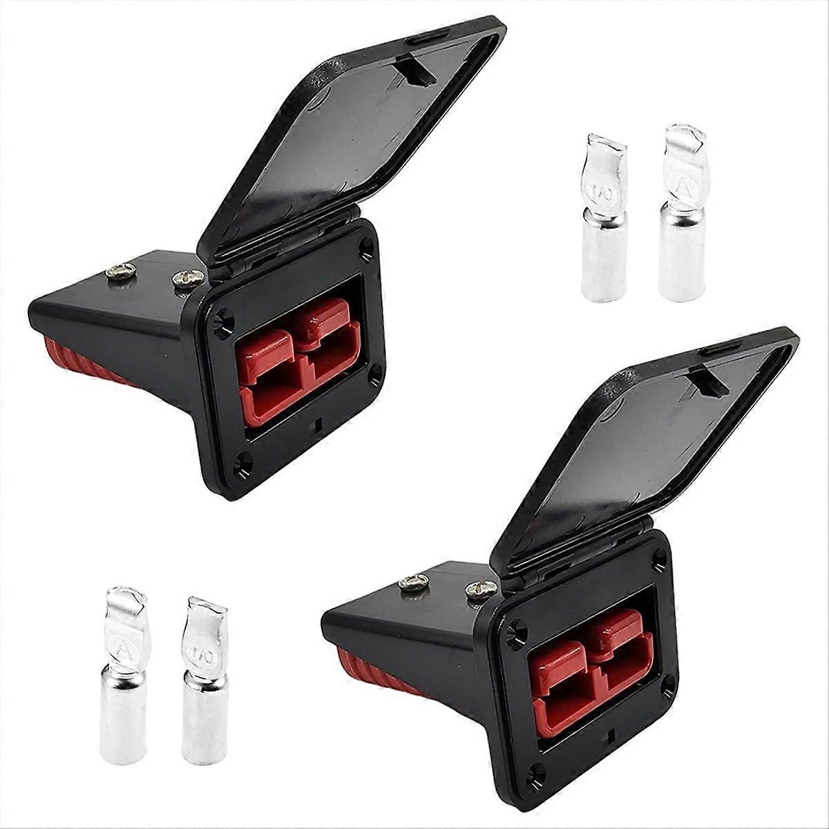 2PCS Plug Mounting Panel with Dust Cover, Panel Base with Dust Cover,Compatible with Anderson SB175 