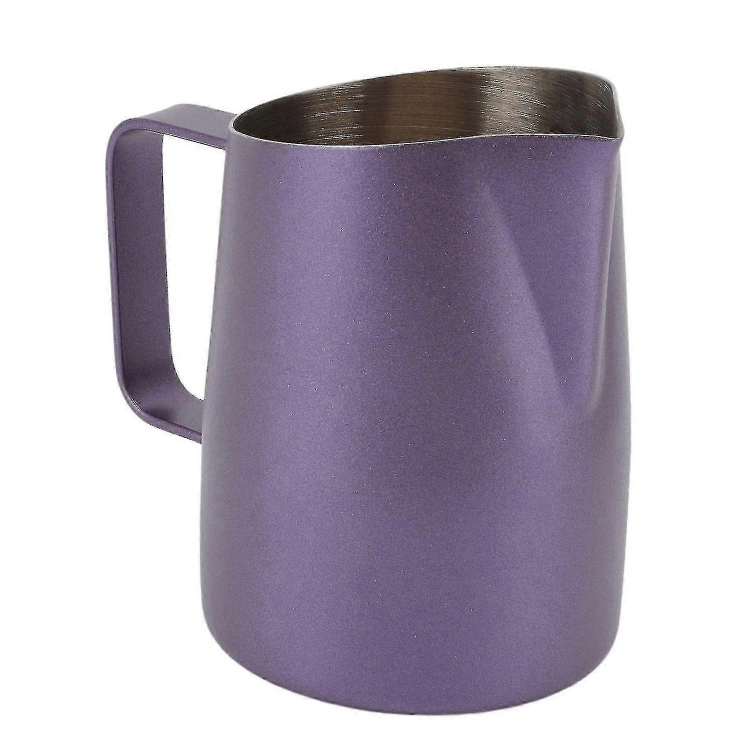 كوب رغوة بالحليب الأرجواني الاحترافي - إبريق قهوة من الفولاذ المقاوم للصدأ مع فم قاطع لاستخدام باريستا والمقهى ، 600 مل