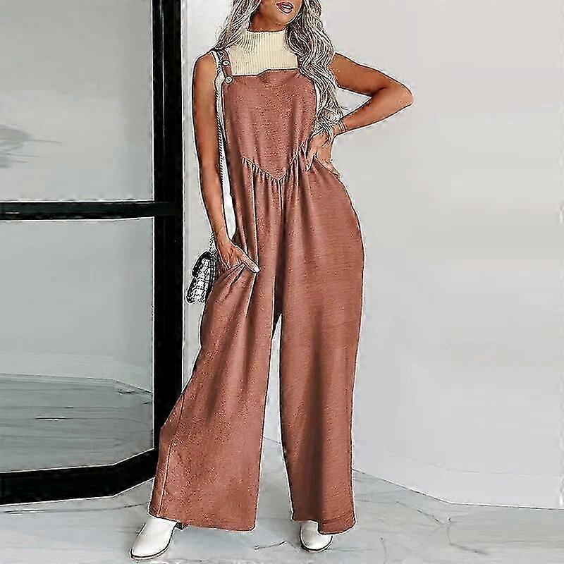 Yaz kadın modası gevşek yüksek belli geniş paça tulum rahat askılı tulum