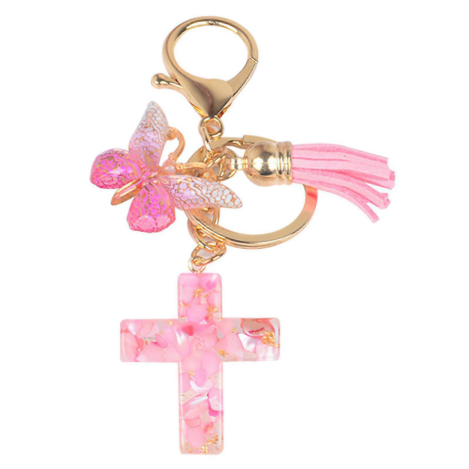 Exquisite Cross-Butterfly Keychain Boho-Chic Elegant Style Handbag Decoration