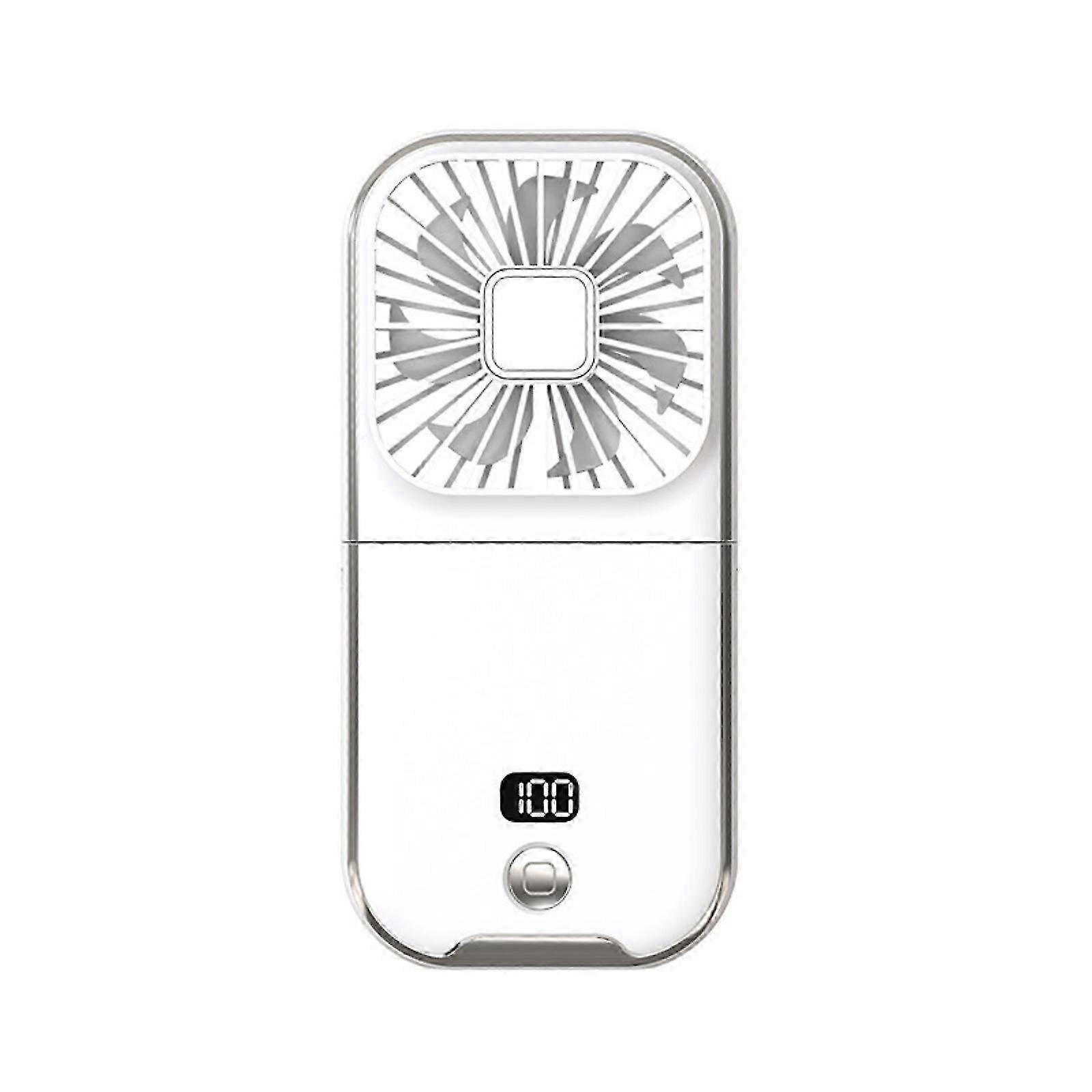 Quiet portable fan with mini desk stand and digital temperature display