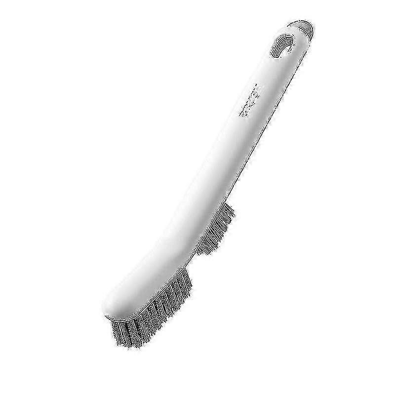 Brosse à chaussures et col à double usage avec poils doux, design amovible pour baskets, assiettes, nettoyage ménager - Blanc