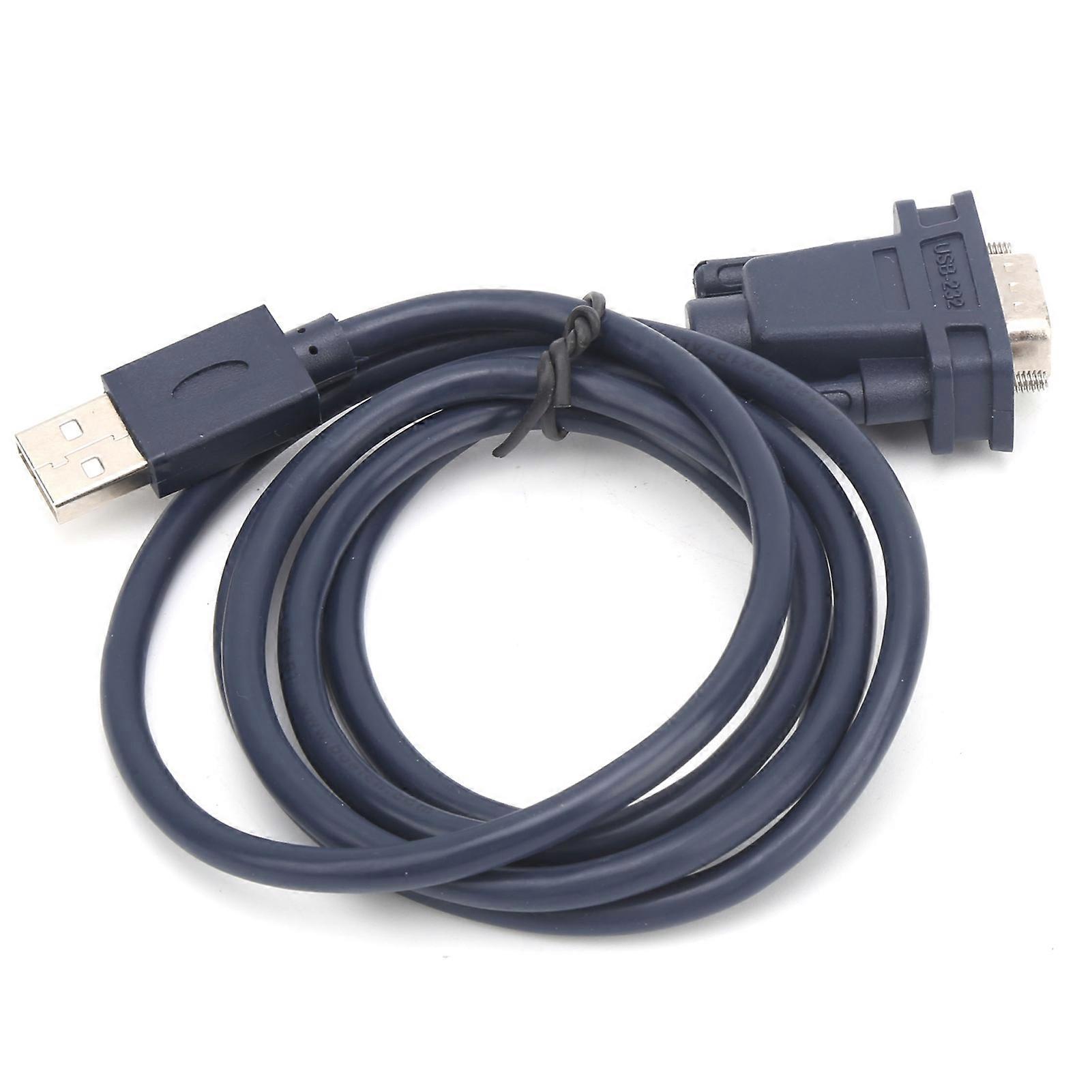 USB to RS232 Serial Cable Black Industrial Grade 9Pin Computer Printing Data Line 1.2Meter