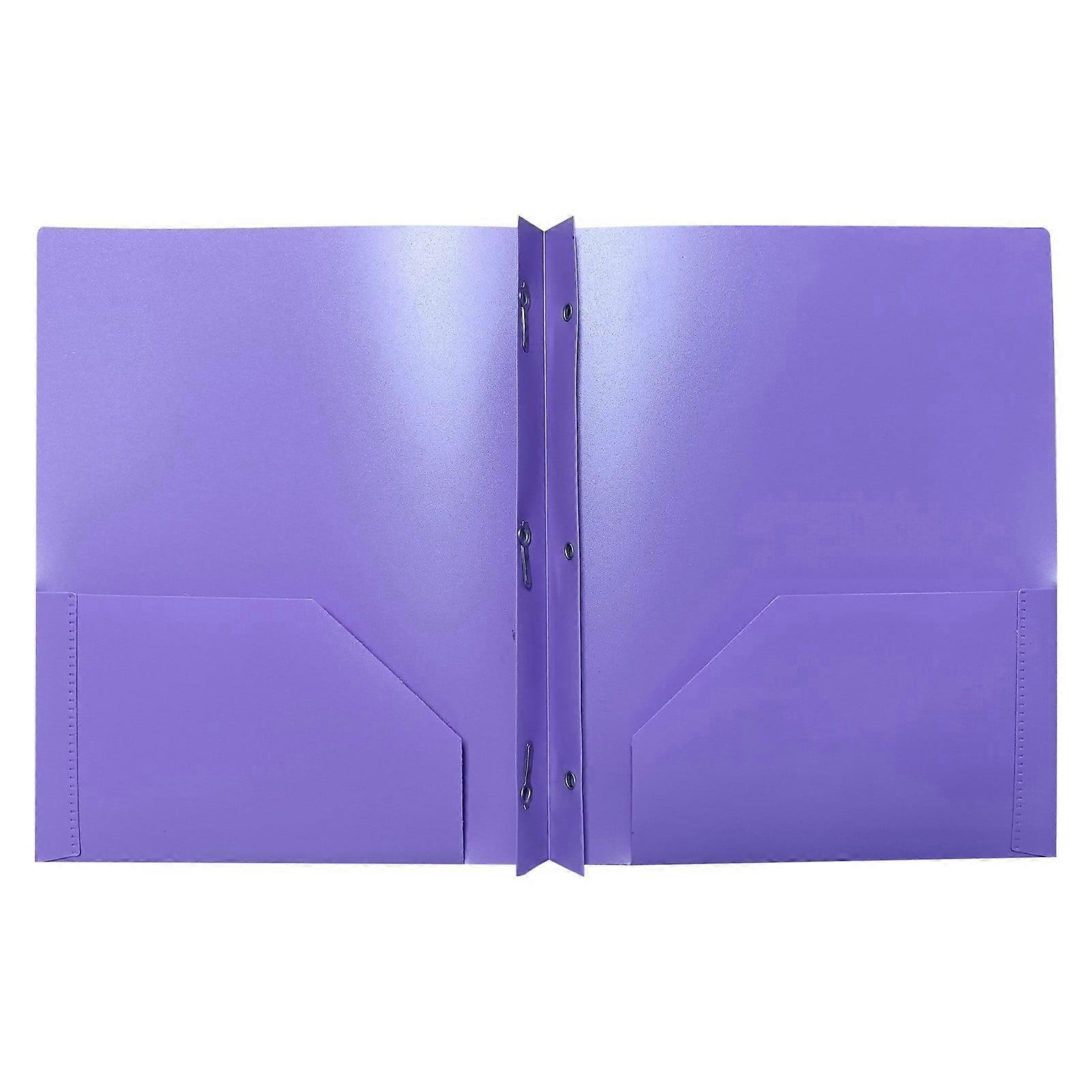 Winysin PP Tadpole Clip Double Bag Folder Plastic File Bag Storage Folding Folder, Suitable For Office And School Use,Purple,Folders With Pockets