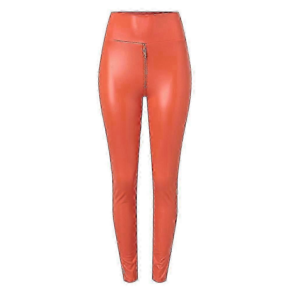 Offene Hose aus mattem Leder mit PU-Material – Neu im Sortiment für Damen