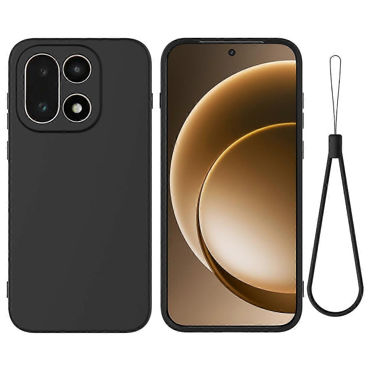 Capa de silicone líquido compatível com OnePlus 15 5G, com alça de mão.