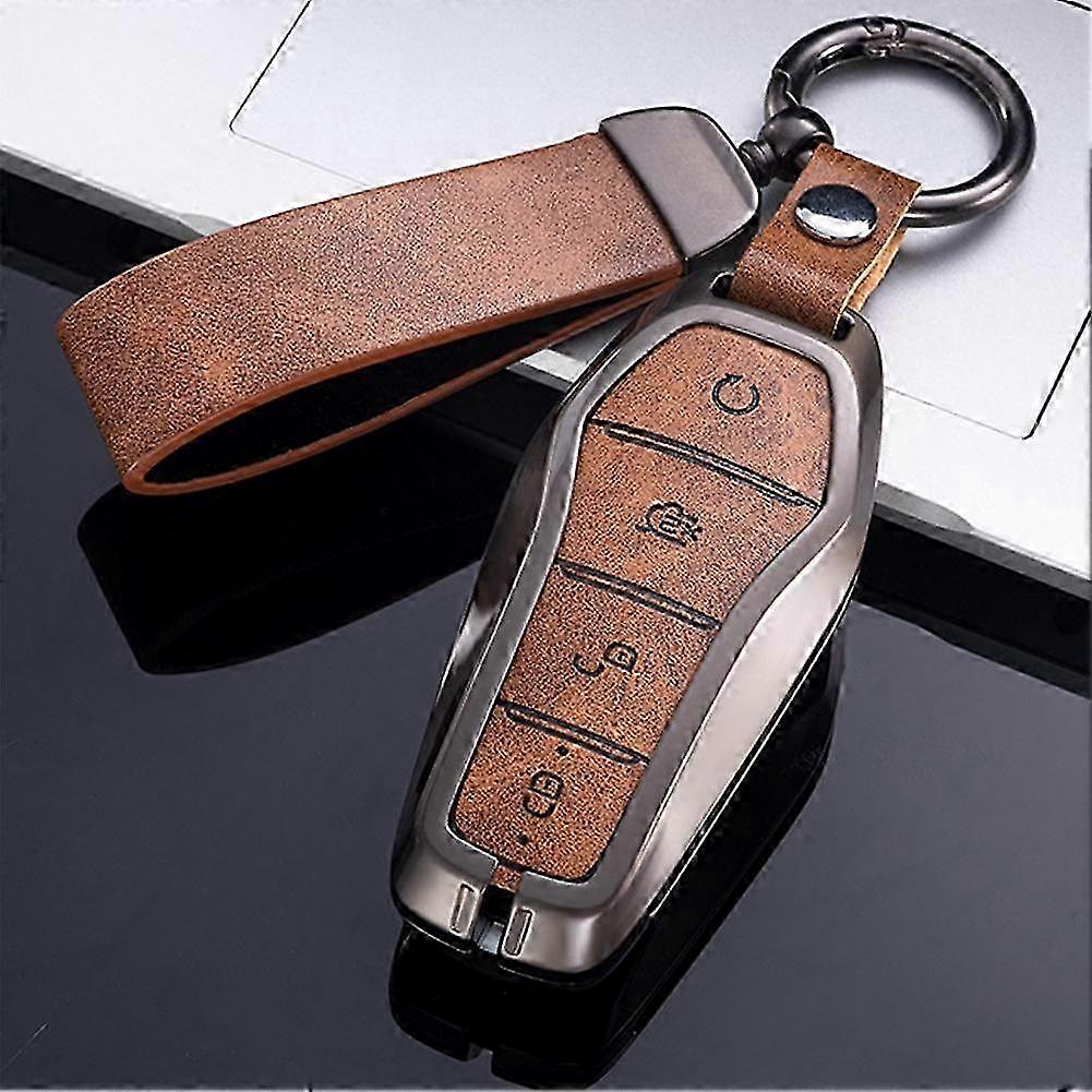 Leather Key Pouch with Stylish Buckle for Car Key Chains