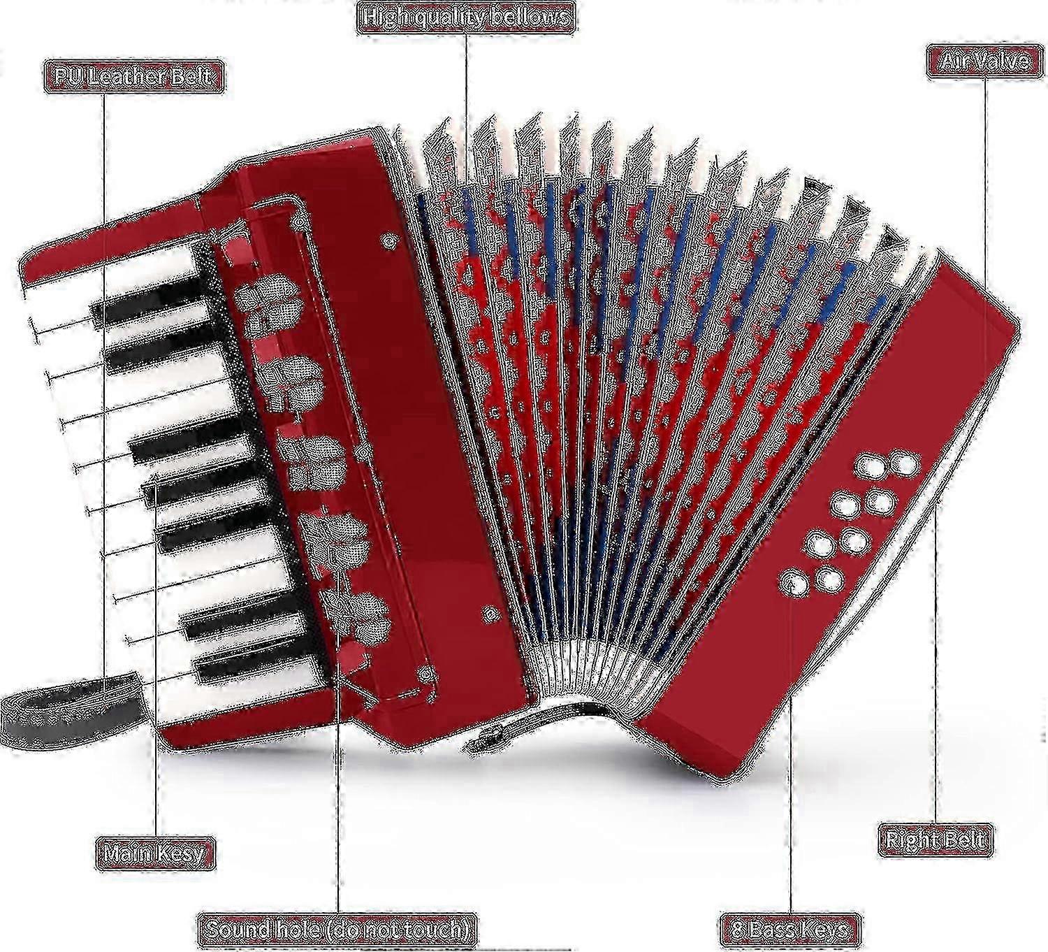Button accordion 10-key control accordion includes 3 valves Easy to play Lightweight and environment20240603
