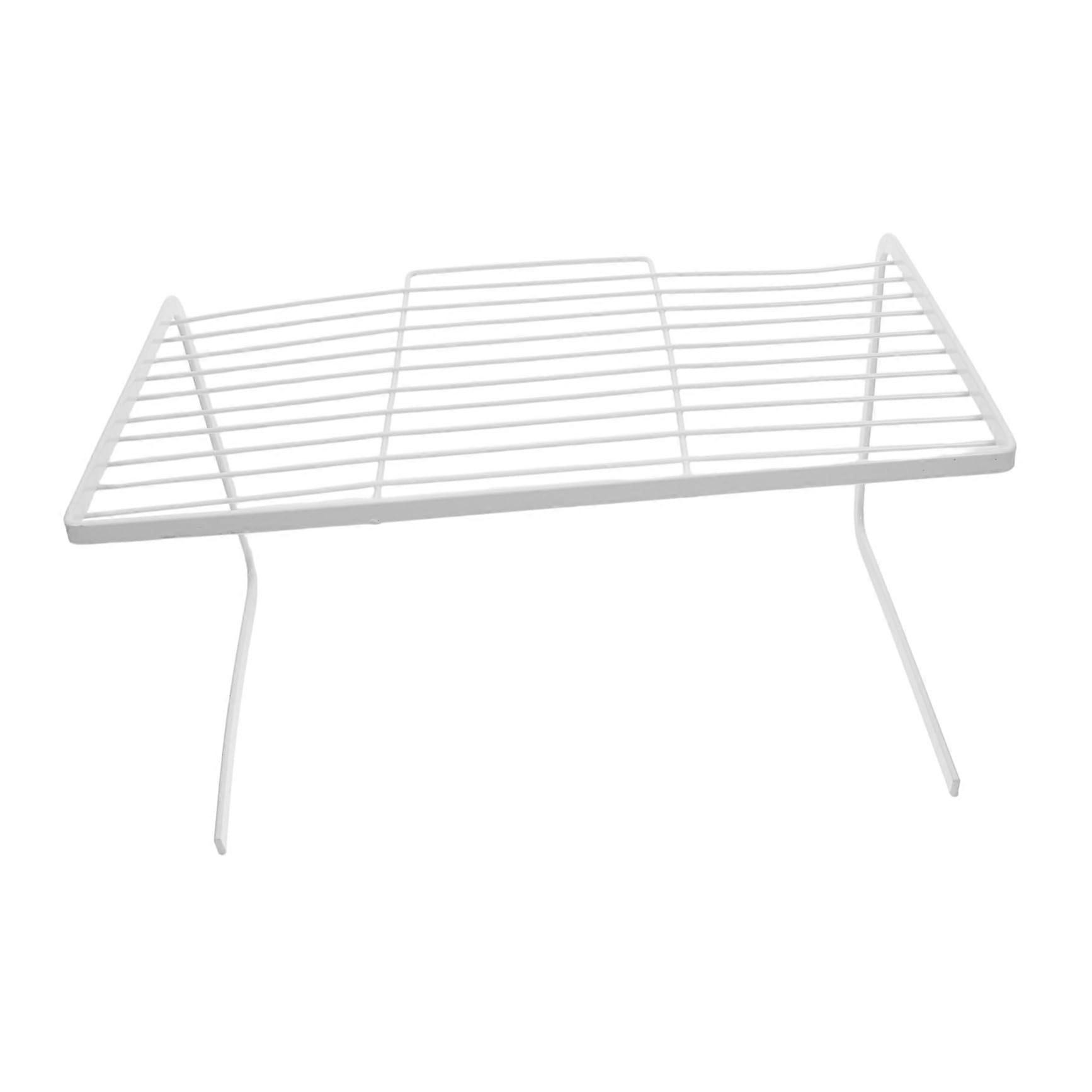 Kitchen Storage Shelf Organizer for Countertop and Pantry, SpaceSaving Spice Rack and Pot Holder, Large White