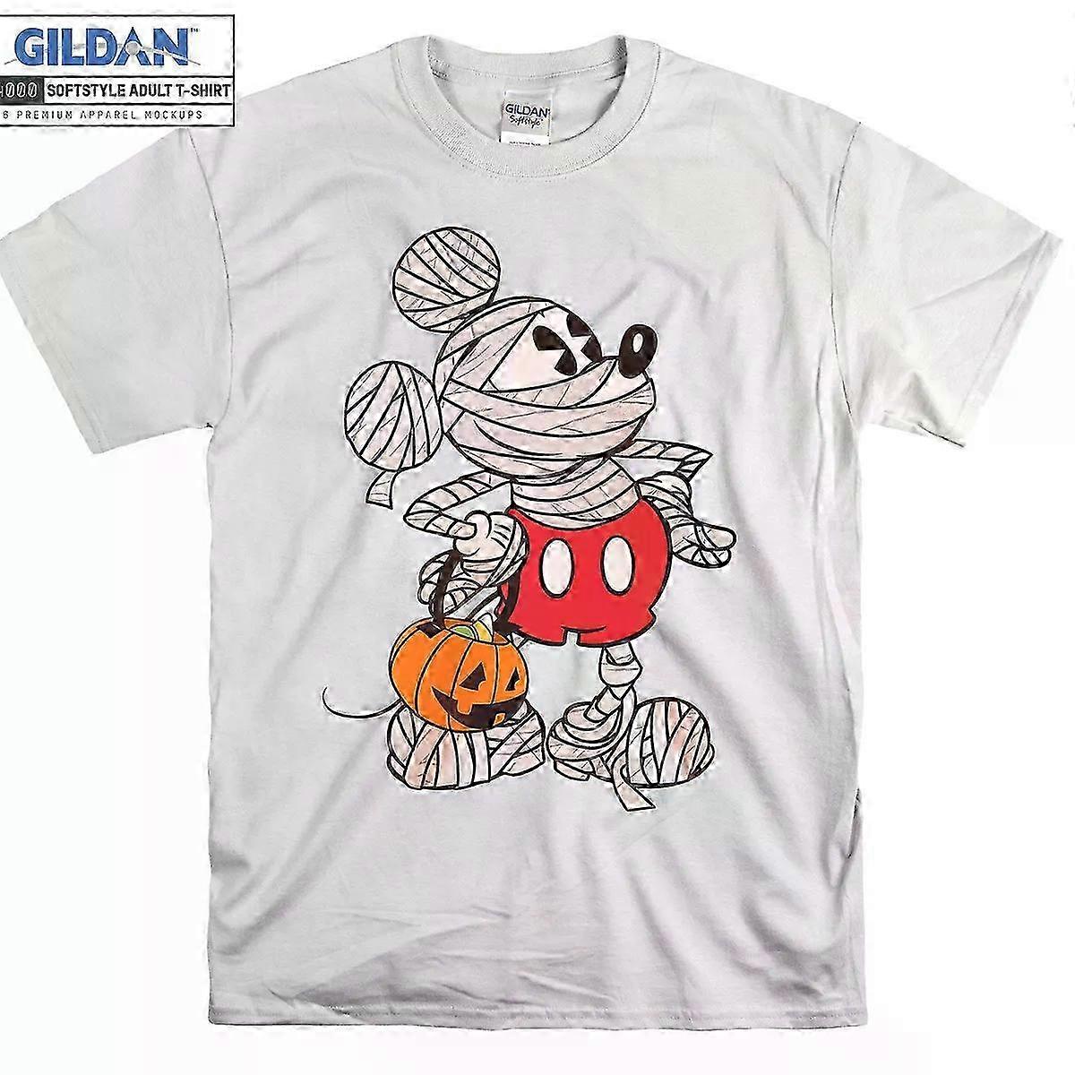 Vintage Mickey Mouse Costume Mummy Halloween T-shirt D