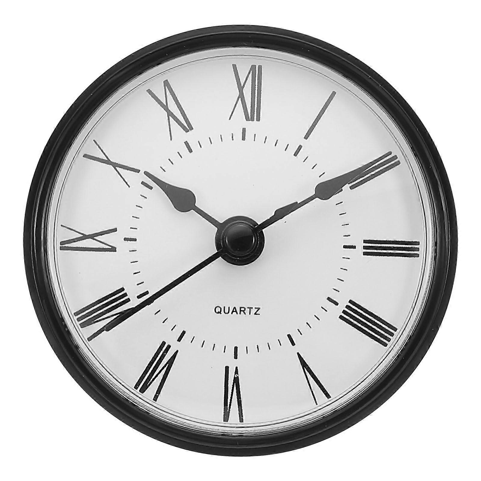 Quartz Clock Insert 70mm Round Mini Roman Numeral Movement for 61mm Hole Replacement Black/White