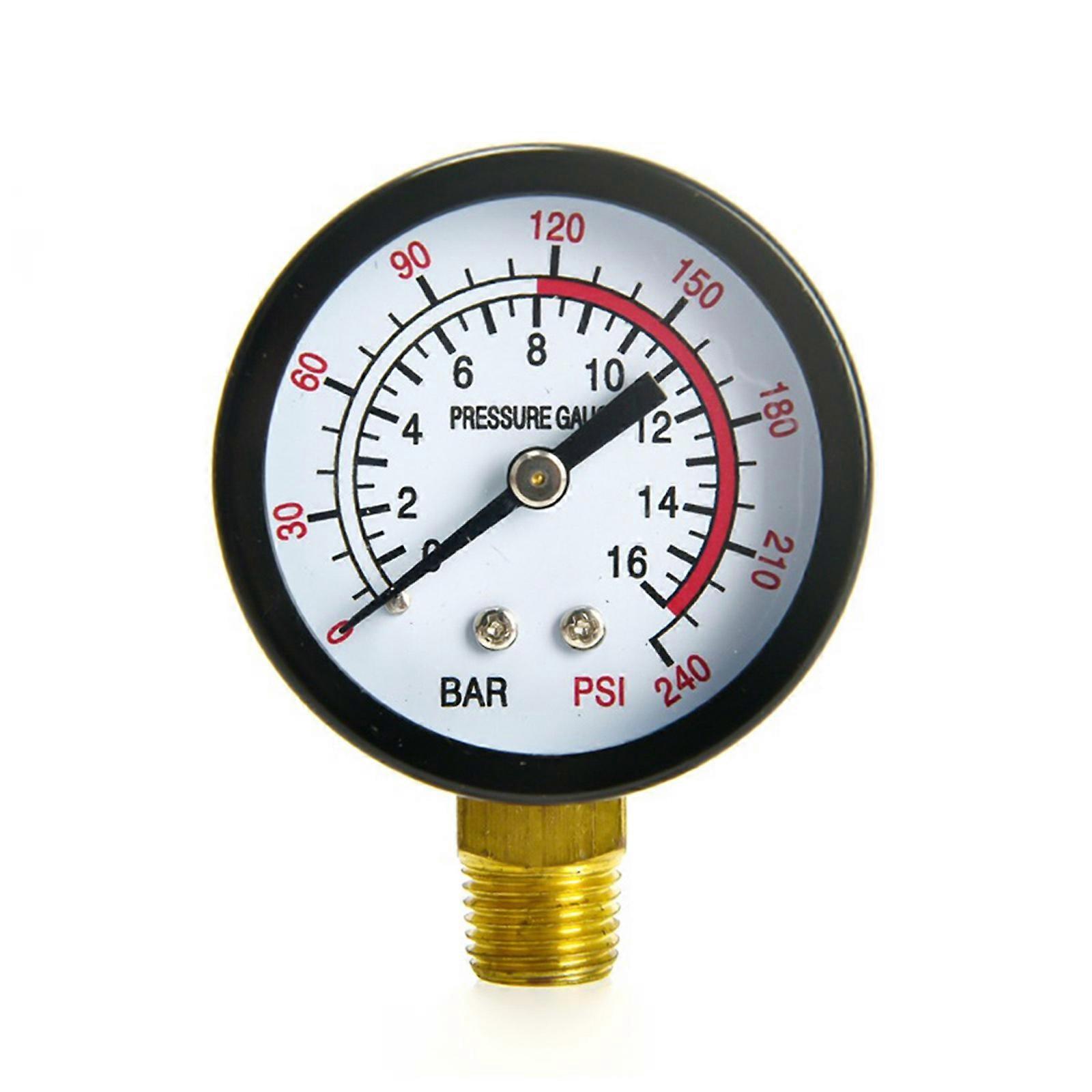 Easy Installation Carbon Steel Pressure Meter Gauge 0-16 BAR Vertical Mount Design Hassle Less Setups for Industrial Use Multicolor