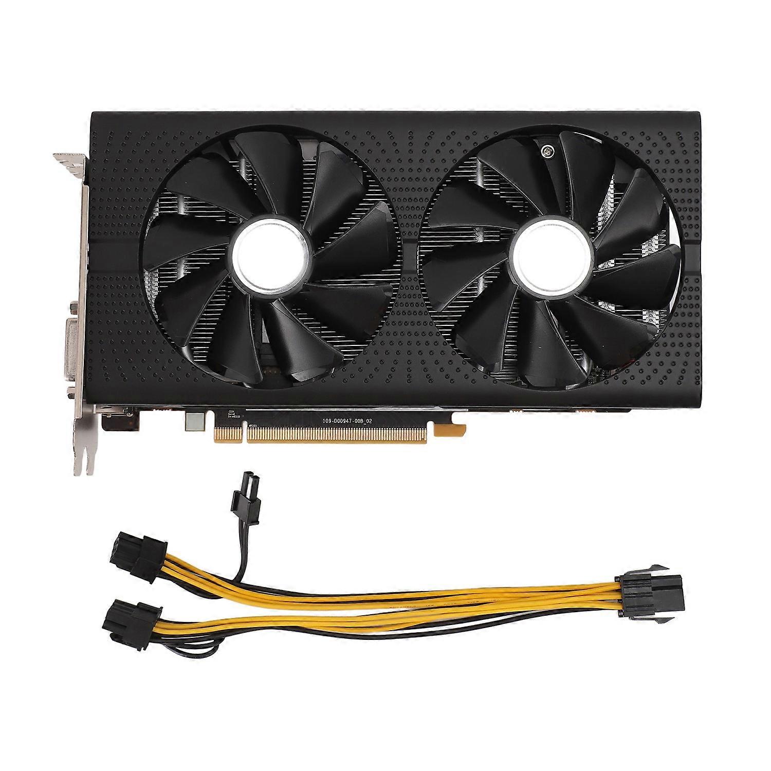 Karta graficzna do gier z dwoma wentylatorami do komputera stacjonarnego RX580 8 GB GDDR5 256 bitów do rozrywki