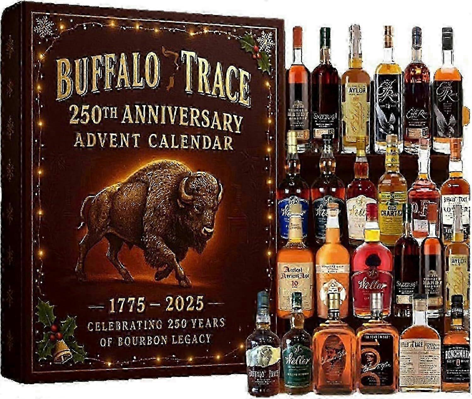 Buffalo Trace Advent Calendar 2025, 24 Days Christmas Countdown Calendar, Buffalo Trace Whiskey 250th Anniversary 2D Acrylic Pendant