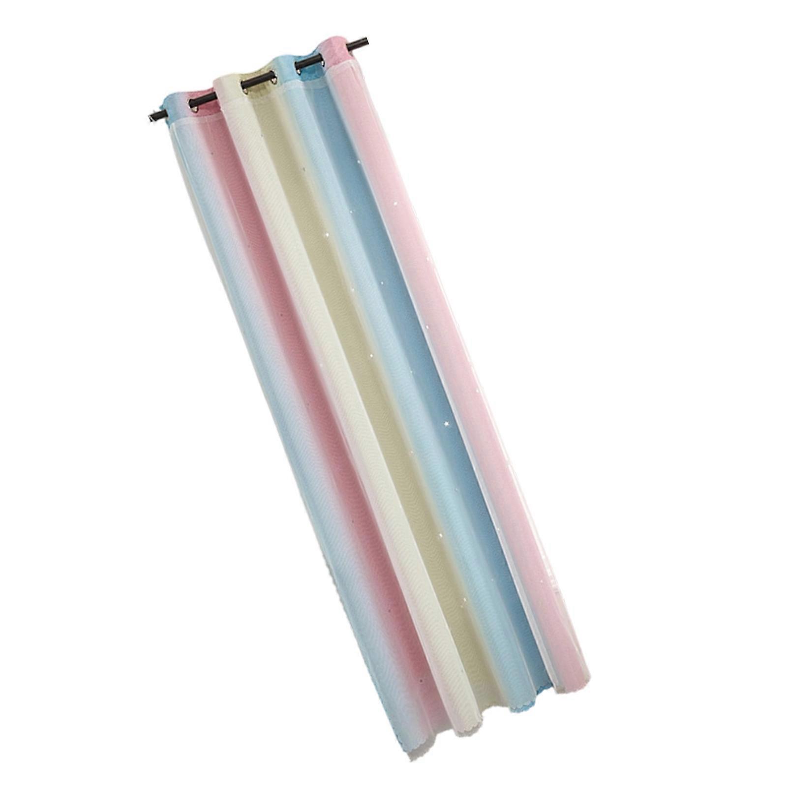Gradients Color Changing Window Curtains With Star Cutouts 2 Layer Sheer Polyester Fabric for Kids Room Home Office  100x200