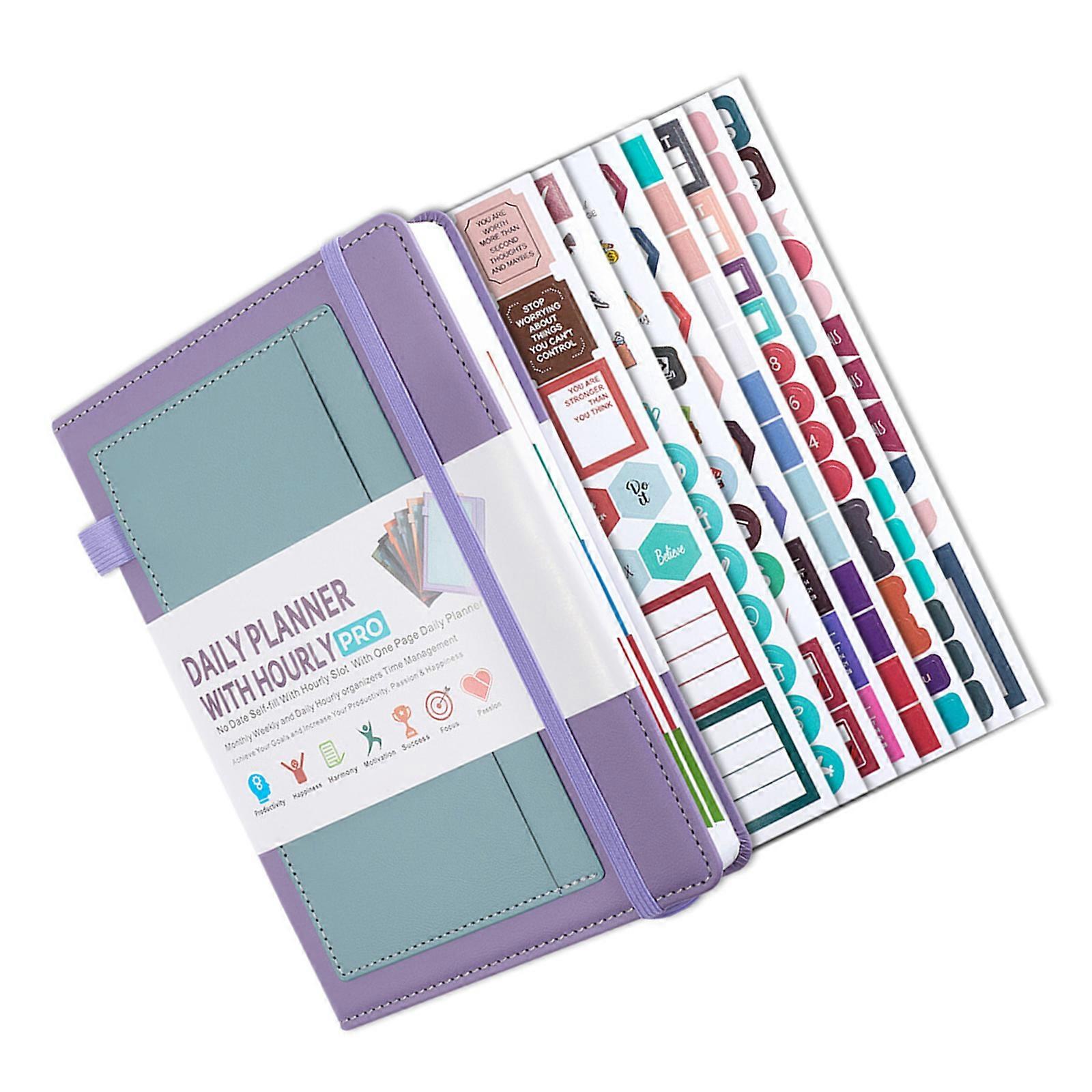 2025 Planner מילוי עצמי של מחברות מחברות פגישות לוח זמנים מחברות יומן ספר מתכנן יומי/שבועי/חודשי סגול