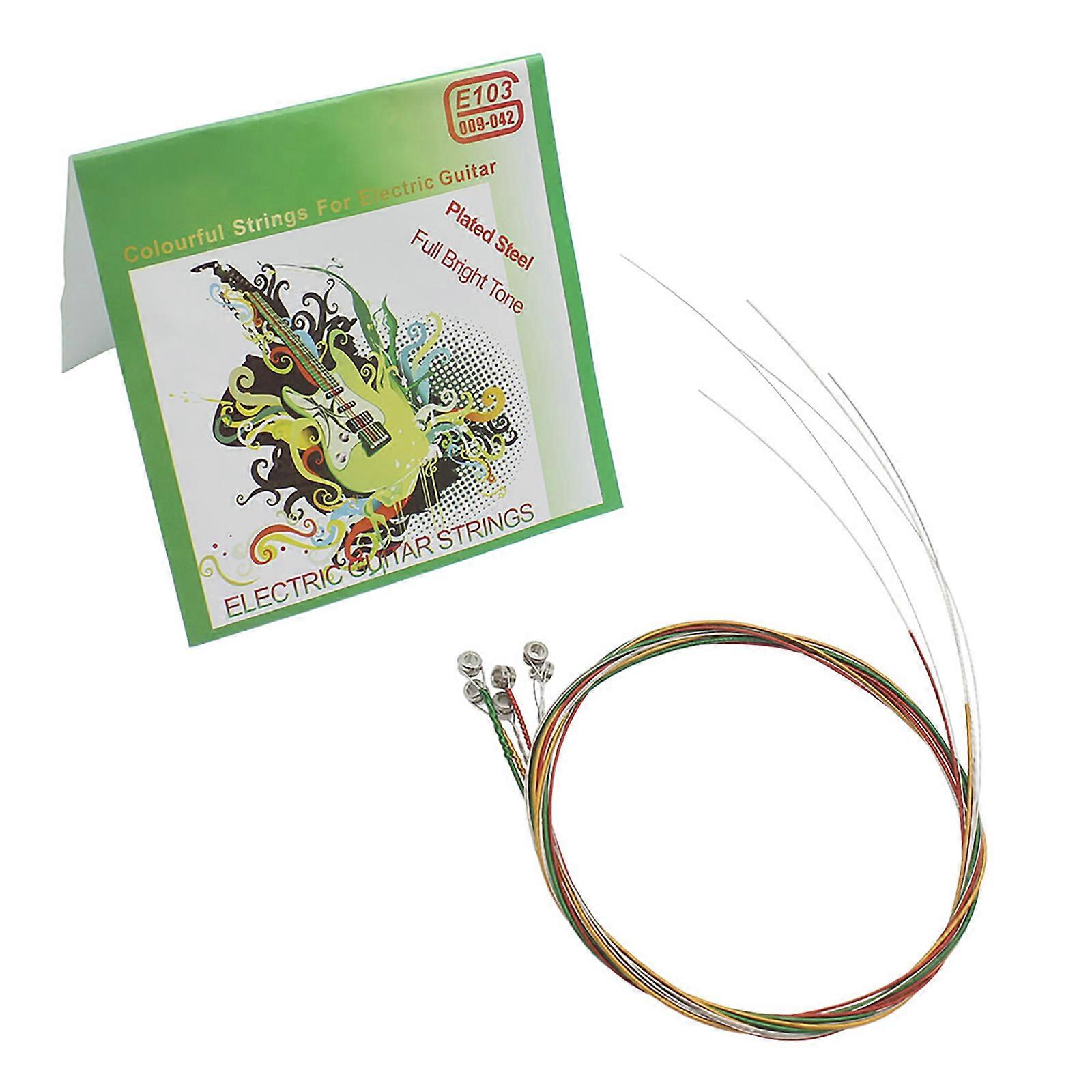 6PCS Electric Guitar Strings Set Learning Strings Guitar String Set Stainless Steel Texture Professional Guitar Strings Multicolor