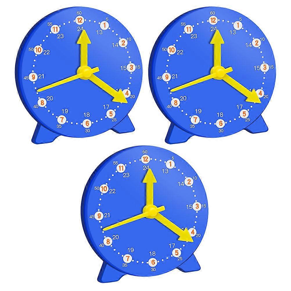 3pcs Classroom Display Clock Models Prop School Teaching Clock Models for Kids