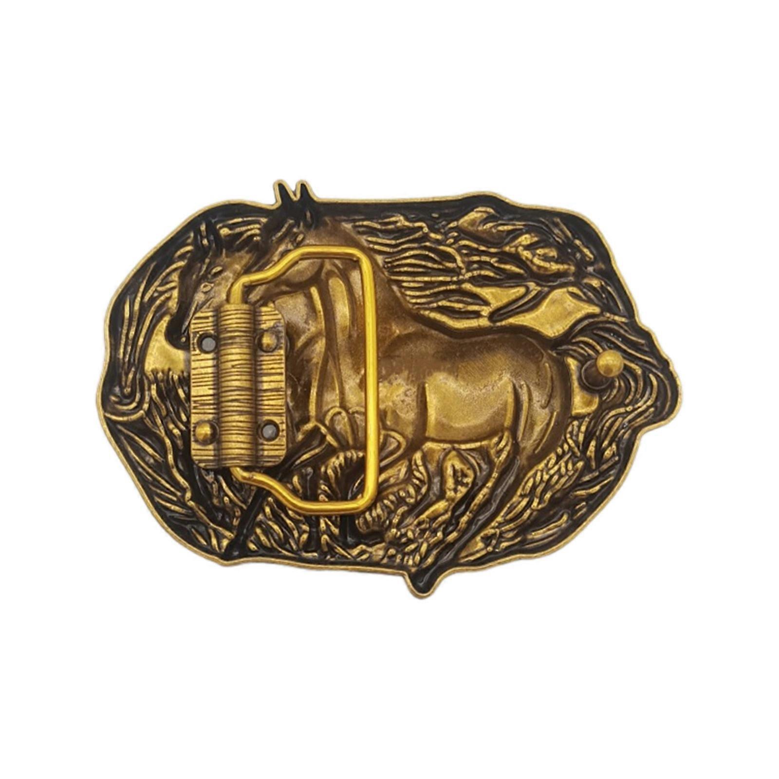 1pc/1pair Belt Buckle with Relief Horse Pattern Teen Belt Buckle Replacement Replace Craft Belt Buckle Replacements Multicolor