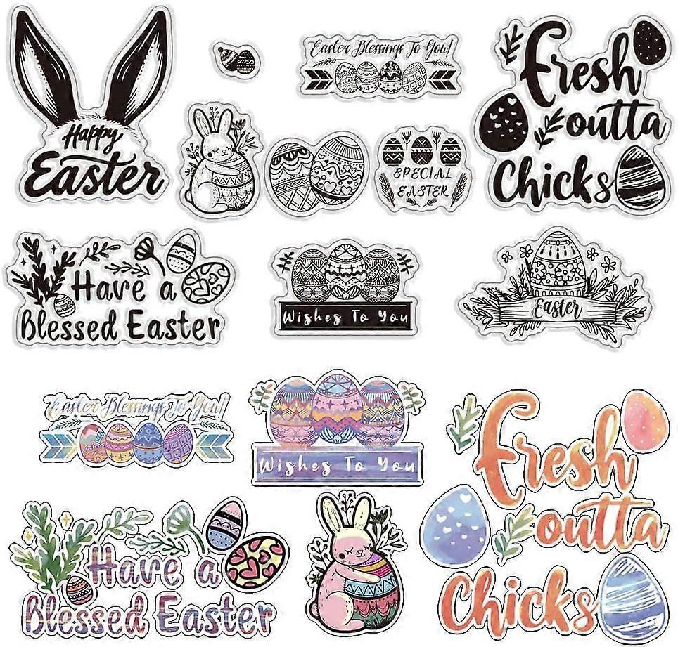 Easter Clear Stamps Transparent PVC Plastic Rabbit Egg Craft Stamps for Card Making Scrapbooking DIY Projects