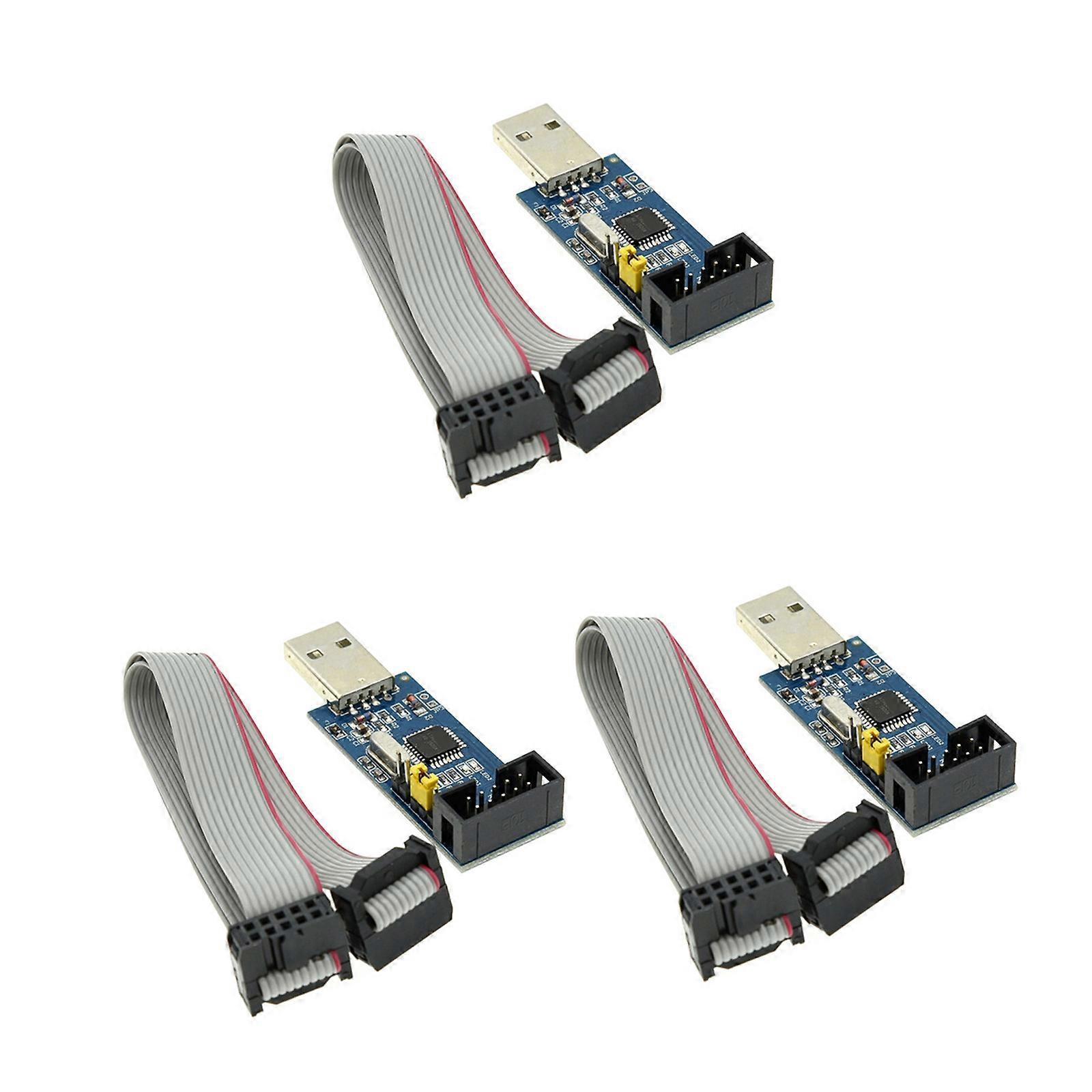 AVR USB ISP Programmer 51 Fast Microcontroller Downloader with Cable and Advanced Overcurrent Protections Features Multicolor