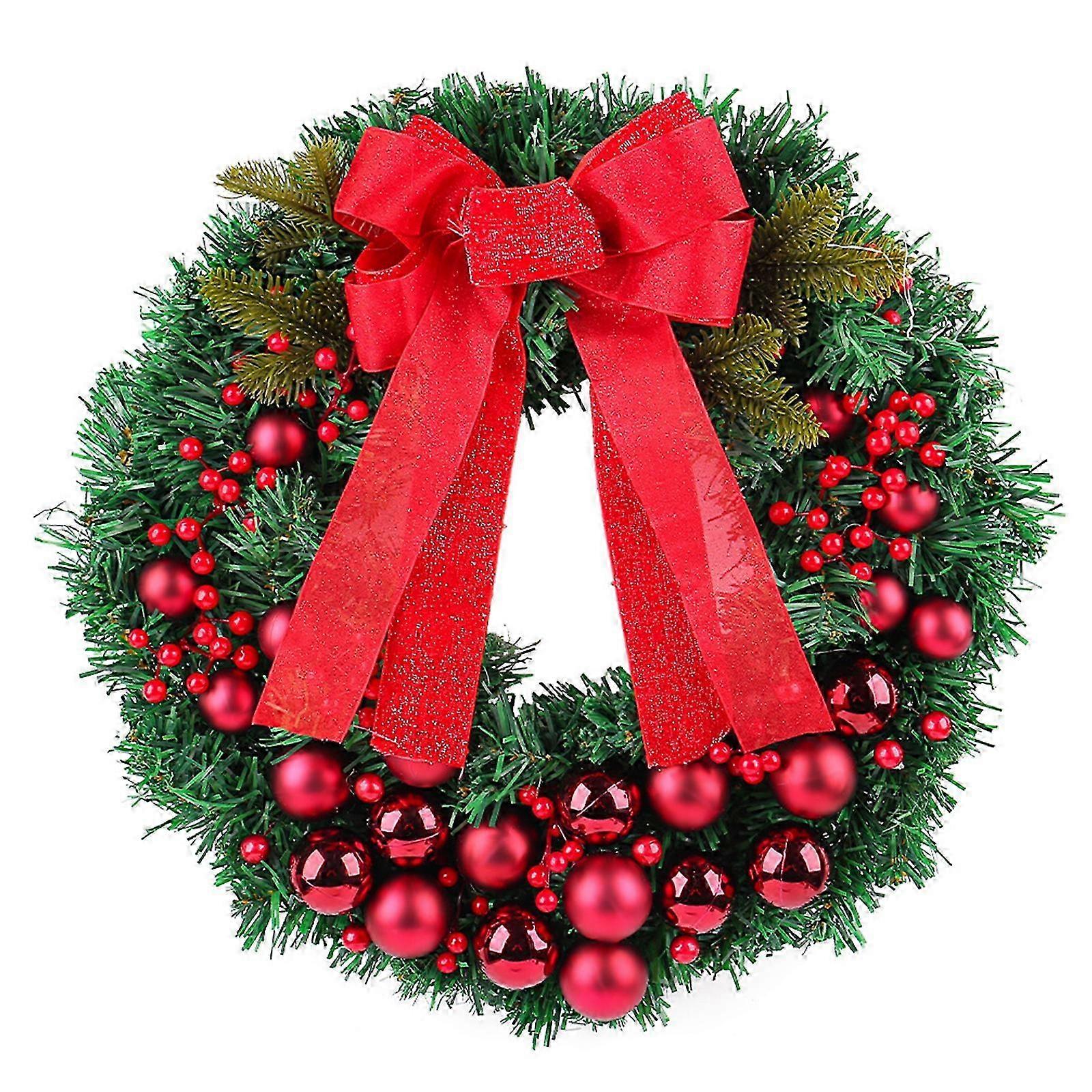 Holiday ornament wreath with sparkling elements for wall display