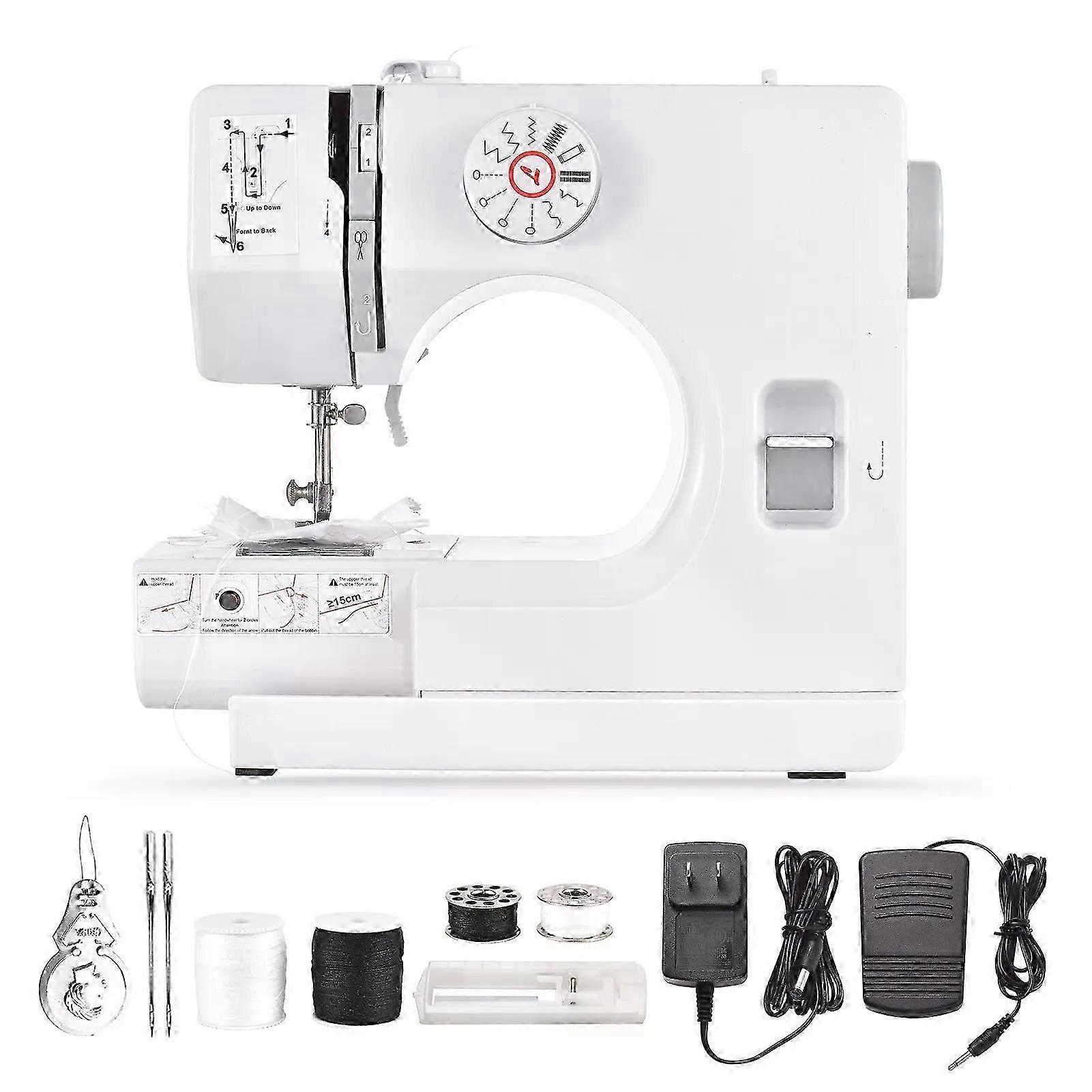 Household Sewing Machine Portable Electric Sewing Machines with 12 Built-in Stitch Patterns Light Adjustable Speed Control
