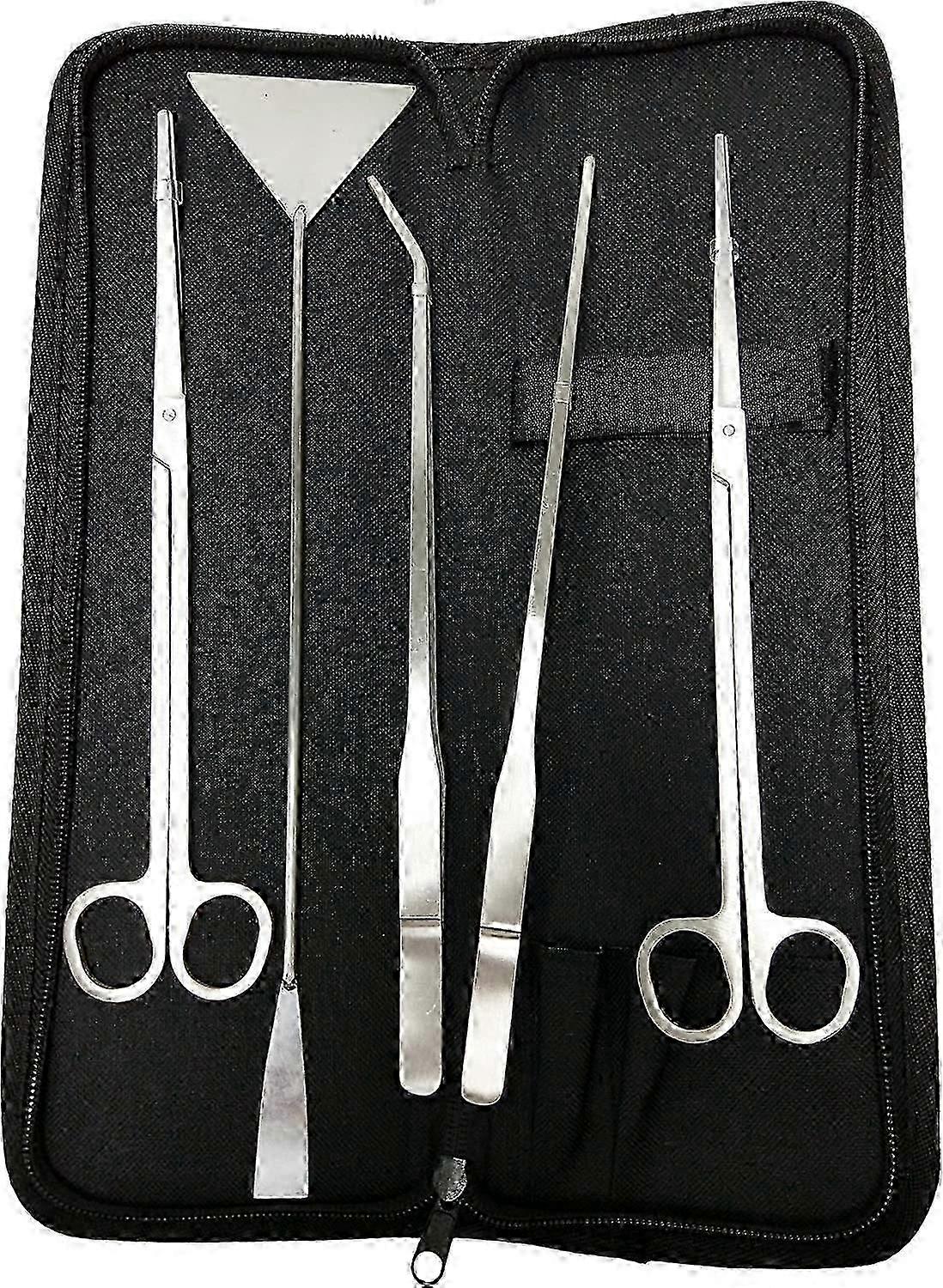 5 In 1 Aquarium Scissors, Tank Tweezers Scissors Spatula Tool Set,stainless Steel,aquascaping Tool For Fish Tank